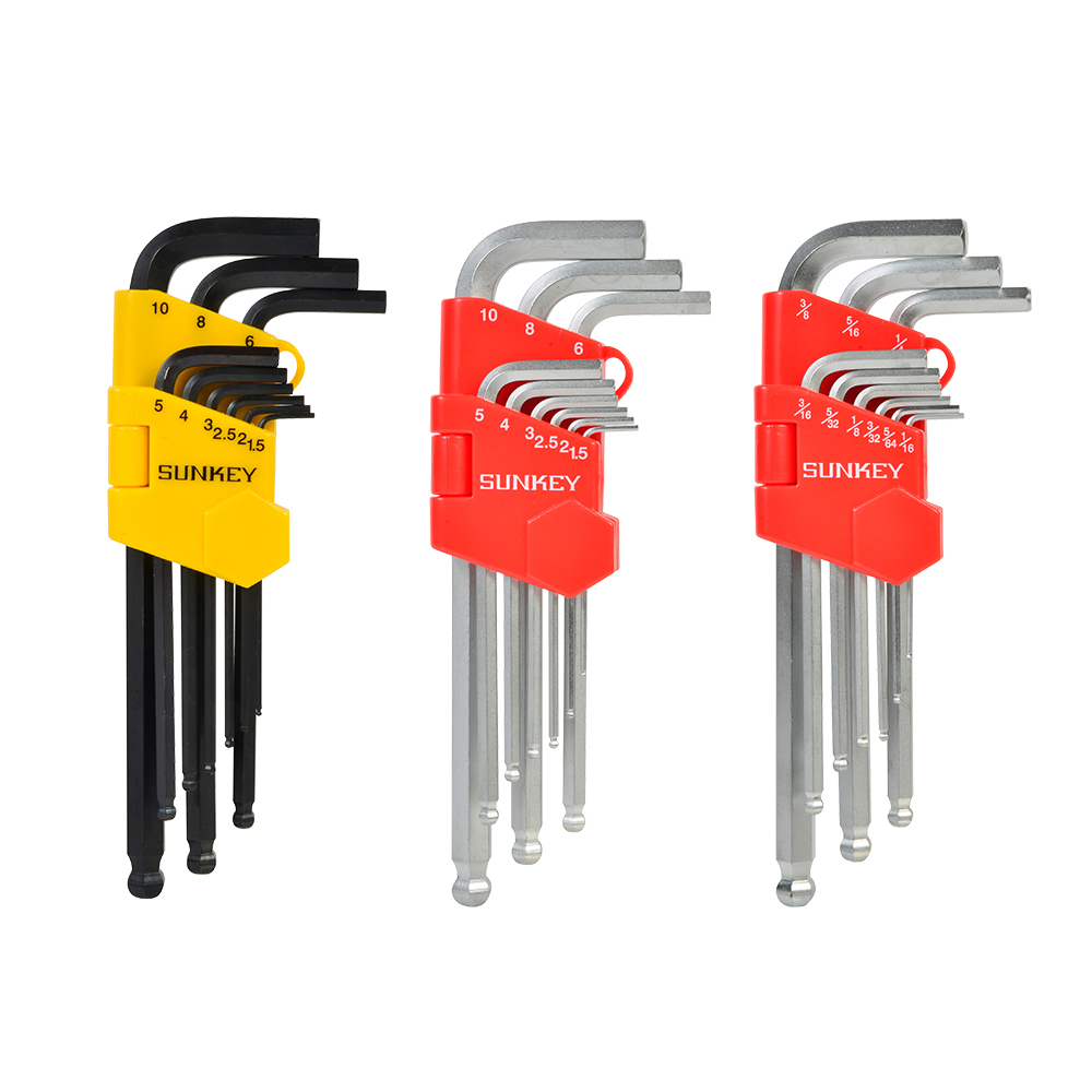 썬키 롱 볼 육각렌치 세트 검정 1.5~10mm 9pcs SBW-9BG - 상품 이미지