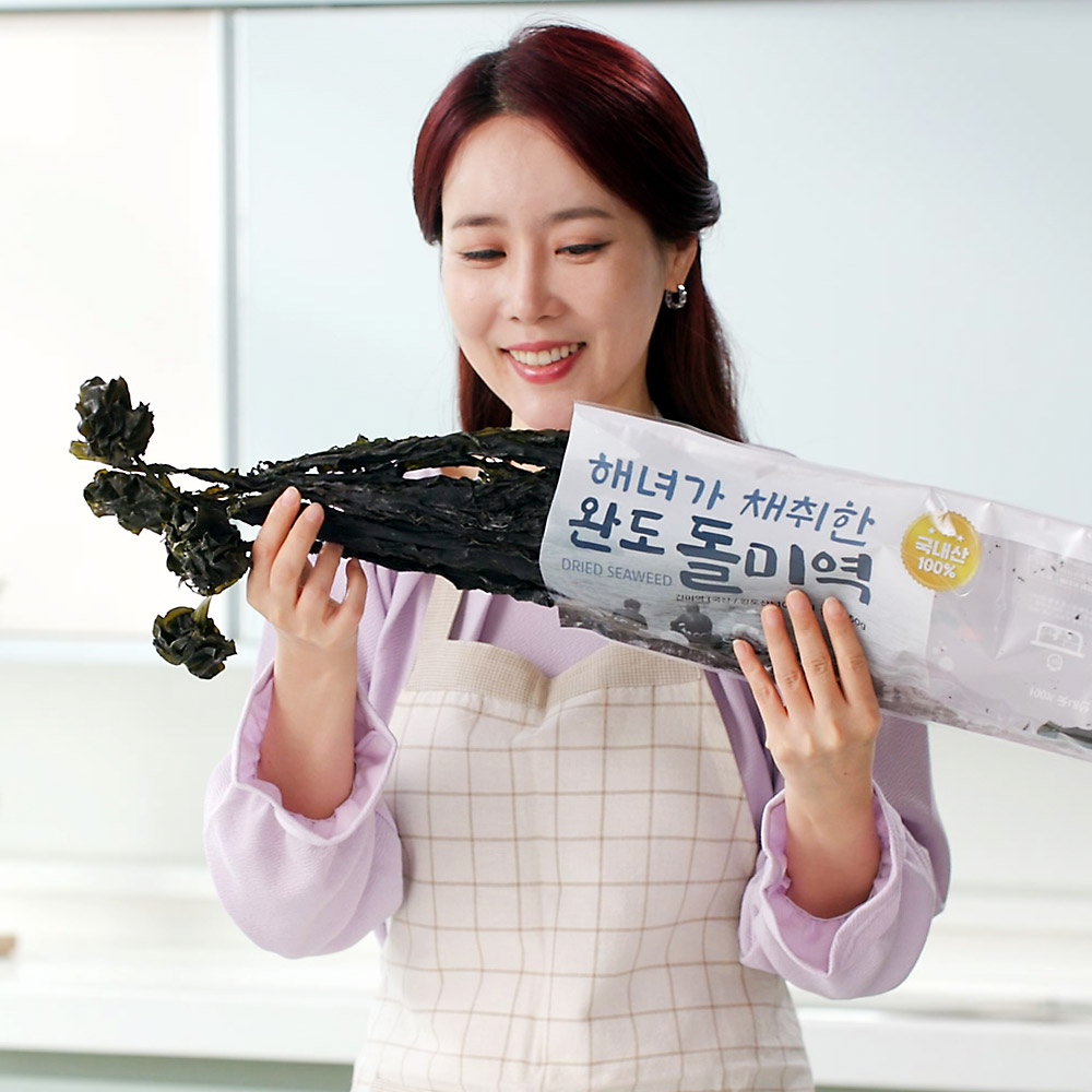 완도 해녀 황금 돌미역 3팩 해녀가 채취한 건조 국내산 통째 자연건조 청정해풍 미역 - 상세 이미지 2