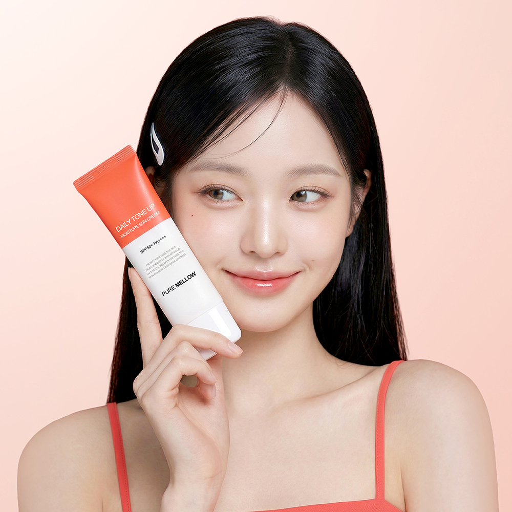 퓨어멜로우 눈시림없는 무기자차 톤업 선크림 50ml (SPF50+ PA++++) 저자극 워터프루프 선크림 - 상품 이미지