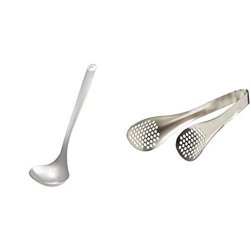 야나기소리 일본제 국자 S 전장 22.5cm 스테인리스 일본제 스테인리스 집게 타공형 전장 22cm 세트