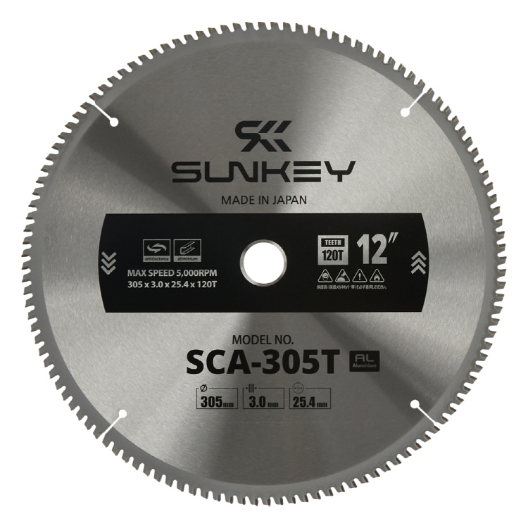 썬키 팁소 원형톱날 알루미늄용 305x3.0x25.4mm 120T SCA-305T - 상품 이미지