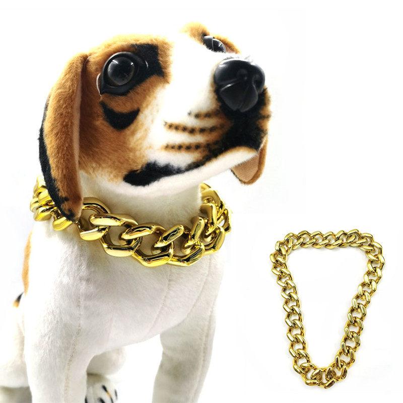 강아지 목걸이 고양이 실버 골드 소형견 3.5cm 골드 30cm - 상세 이미지 2