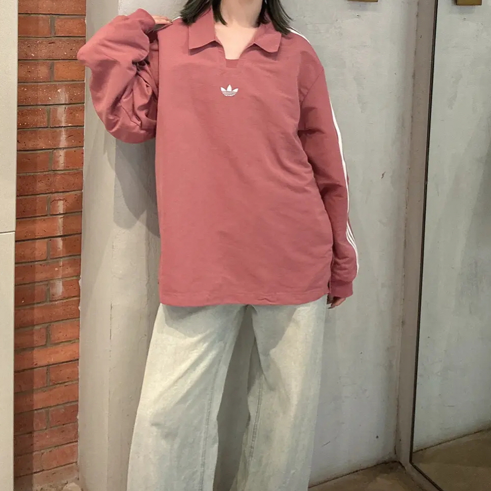 아디다스 오리지널 럭비 폴로 피케 카라 남녀공용 티셔츠 긴팔 레드 IY7375 - 상세 이미지 5
