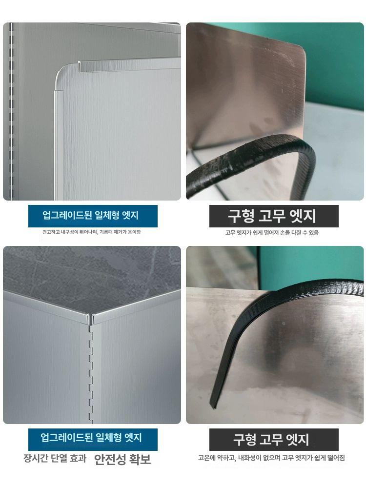 튀김기 가림막 칸막기 기름 칸막이 업소용 주방 깊이 높이 40x길이 80x깊이 40 3단 접이식 - 상세 이미지 4