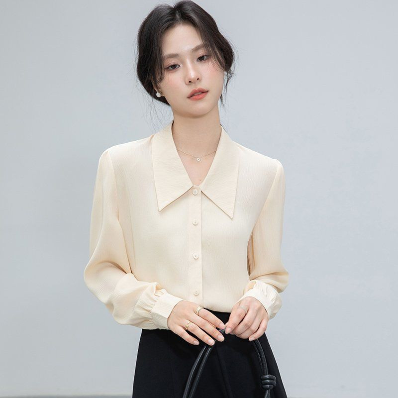 봄 여름 간절기 여성 약간루즈핏 얇은 리본타이 반팔 블라우스 데일리룩 핑크 아이보리 - 상세 이미지 3