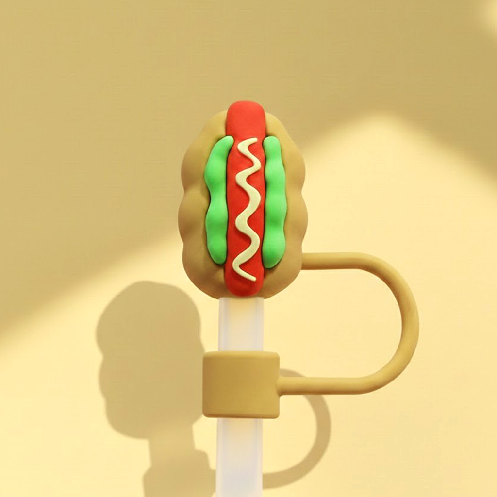 호환 텀블러 빨대 마개 스탠리 커버 텀꾸 스타벅스 캡 푸드 핫도그 (10mm), 1개입 - 상품 이미지
