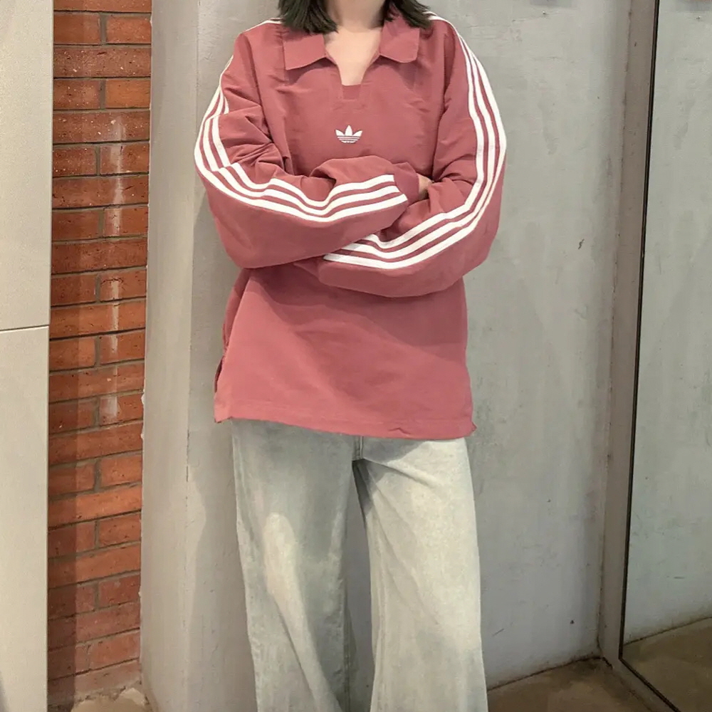 아디다스 오리지널 럭비 폴로 피케 카라 남녀공용 티셔츠 긴팔 레드 IY7375 - 상세 이미지 3