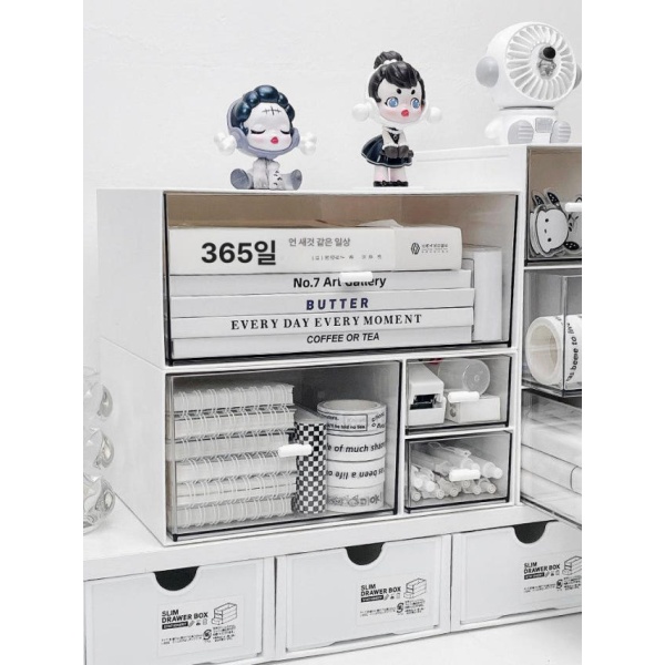 스마트 데스크 정리함 부착식 슬라이딩 서랍 1단 단일서랍 얇은 책상 화장대 1단 단일서랍 얇은 - 상세 이미지 3