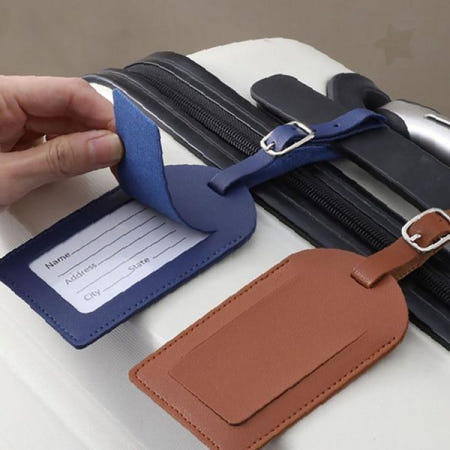 여행 가방 골프 용품 캐리어 식별 표시 이름 주소 기입 분실 방지 가죽 느낌