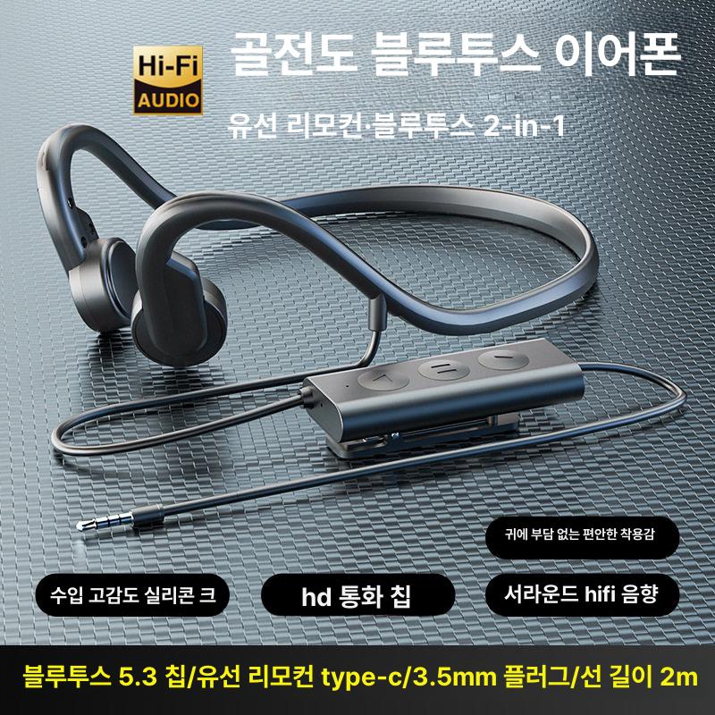 저소음 슬림 C타입 음질부스터 유선이어폰 골전도 블랙 L - 레벨 3 - 상세 이미지 2