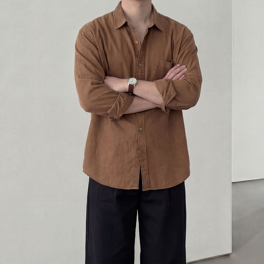 옥스퍼드셔츠 피그먼트셔츠 남자오버핏남방 이미지 8
