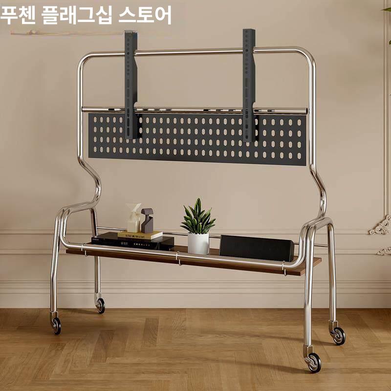이동식 tv거치대 이동형 스탠드 스텐 티비 거실 철제 고중량 무빙 높이조절 - 상세 이미지 5