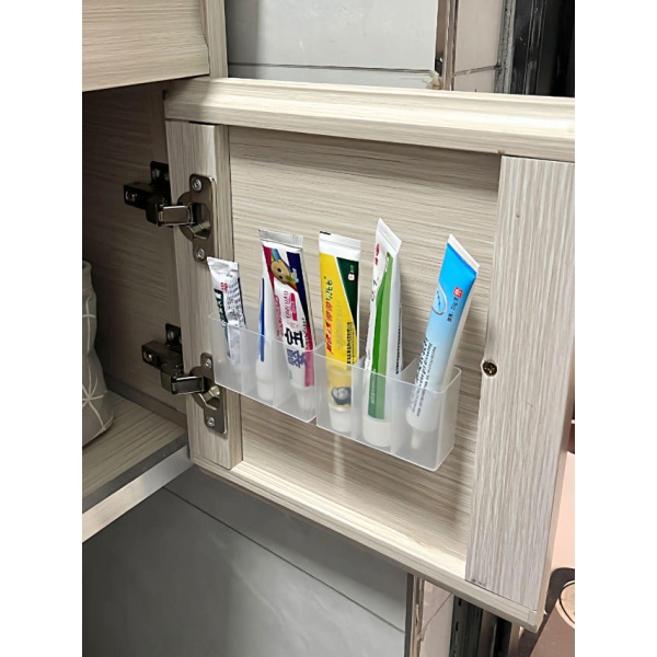 프리미엄 욕실 수건 반투명 샤워실 팬트리 수납함 벽걸이 수납장 3칸 분리함 3개 세트 3칸 벽걸이 분리함 1개 세트 - 상세 이미지 3