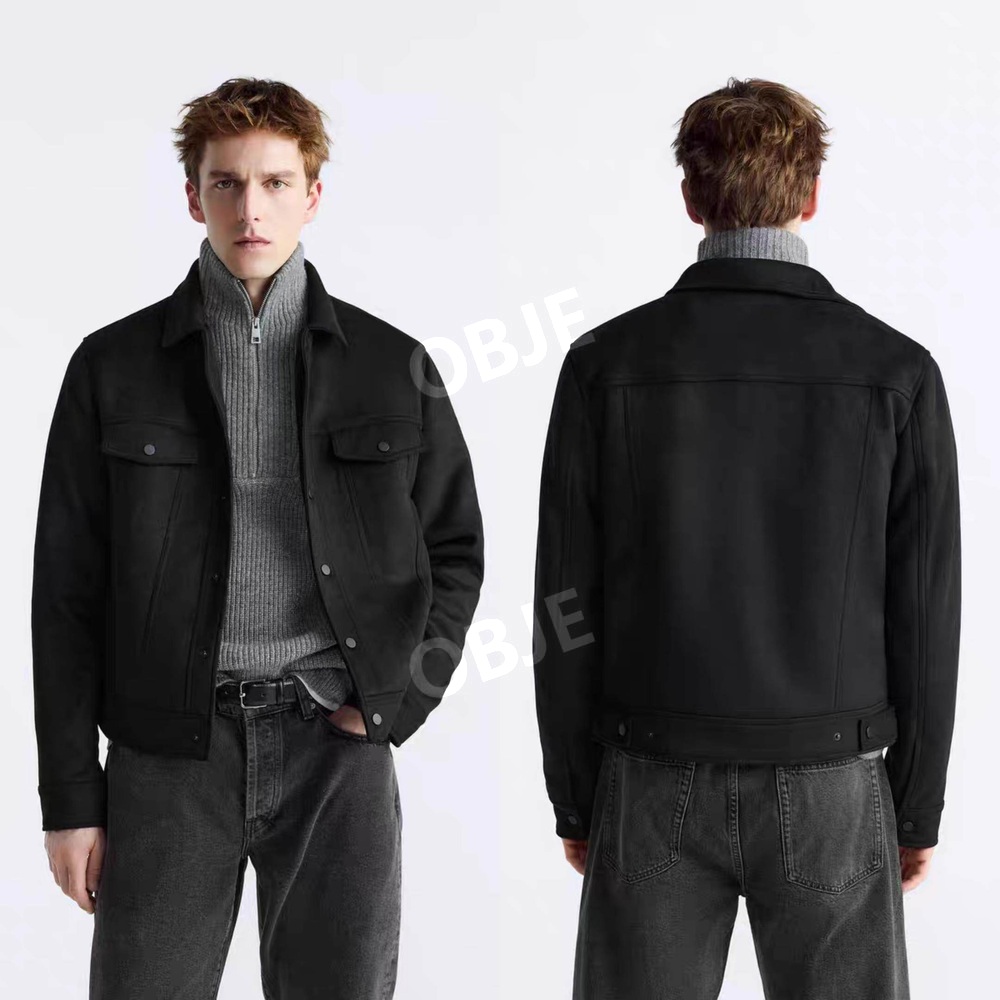 ZARA 남성 스웨이드 재킷 슬림핏 자라 봄 가을 남자 아우터 - 상세 이미지 2