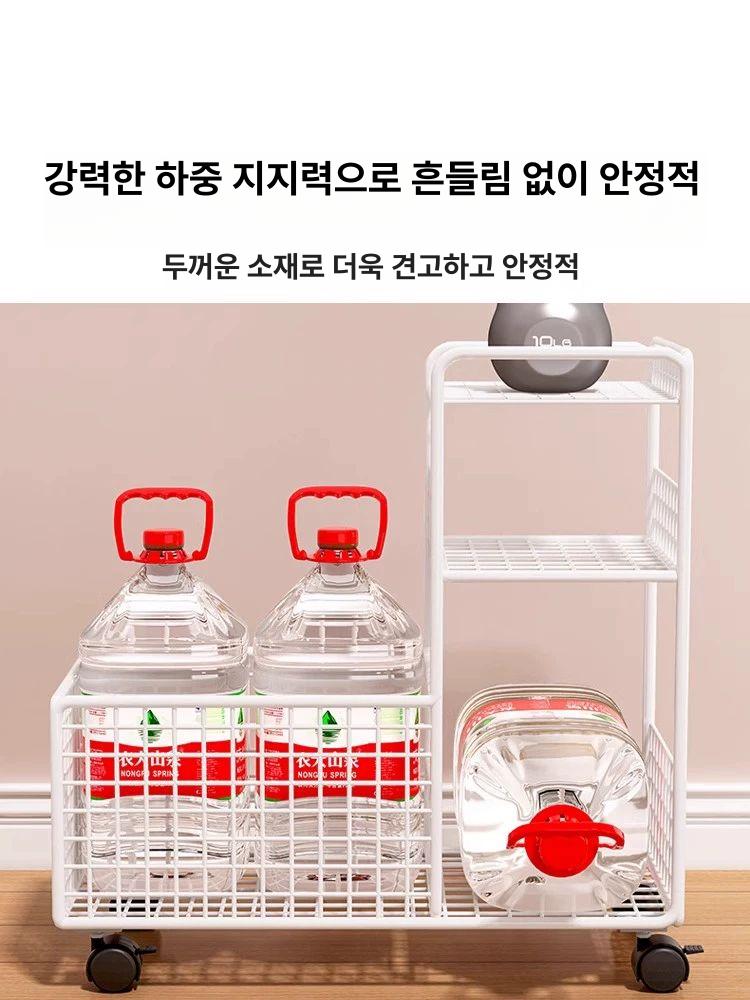 이동식 사이드수납장 철제 틈새 책상아래 미니 슬라이딩 화이트 3단 중형 - 상세 이미지 5