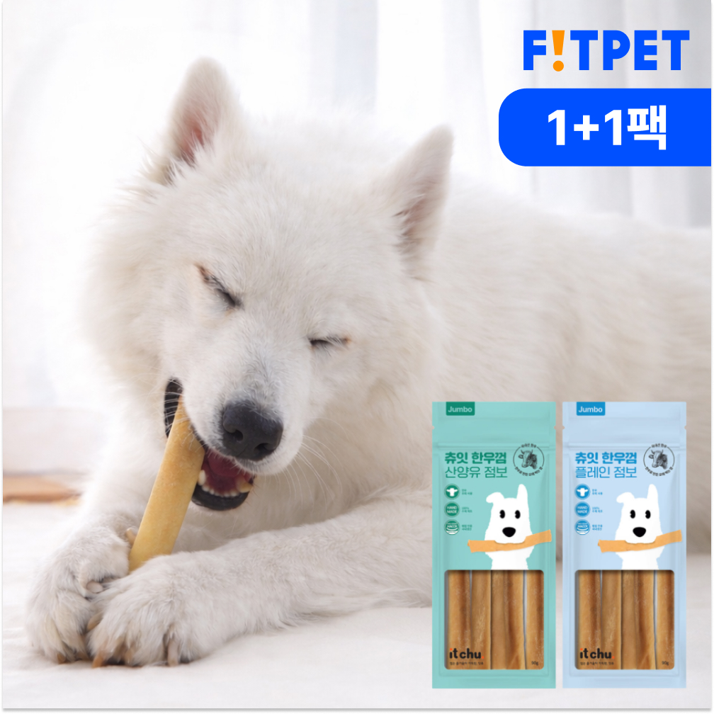 츄잇 대형견 한우껌 90g 1+1 오래먹는 치석제거 수제간식 소가죽