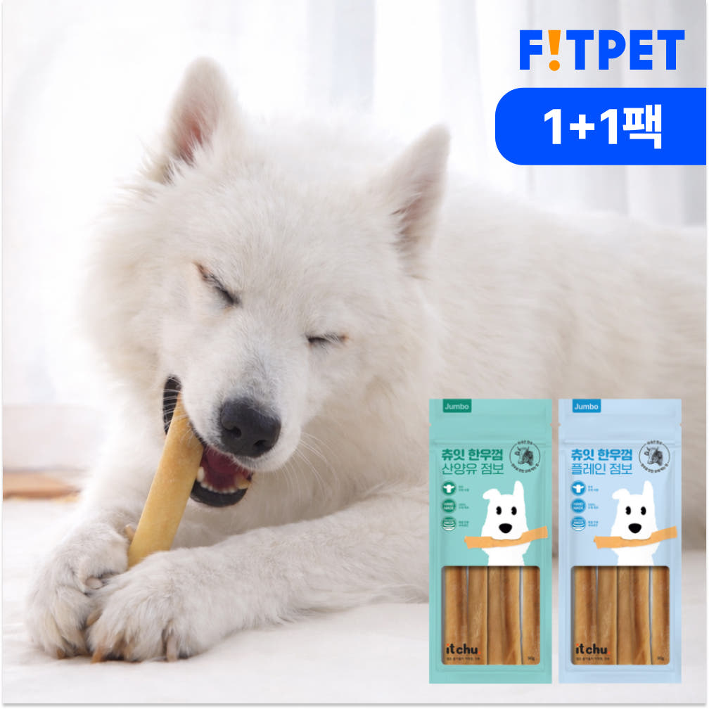 핏펫 츄잇 대형견 한우껌 1+1 강아지 오래먹는 간식 치석제거 수제간식 개껌
