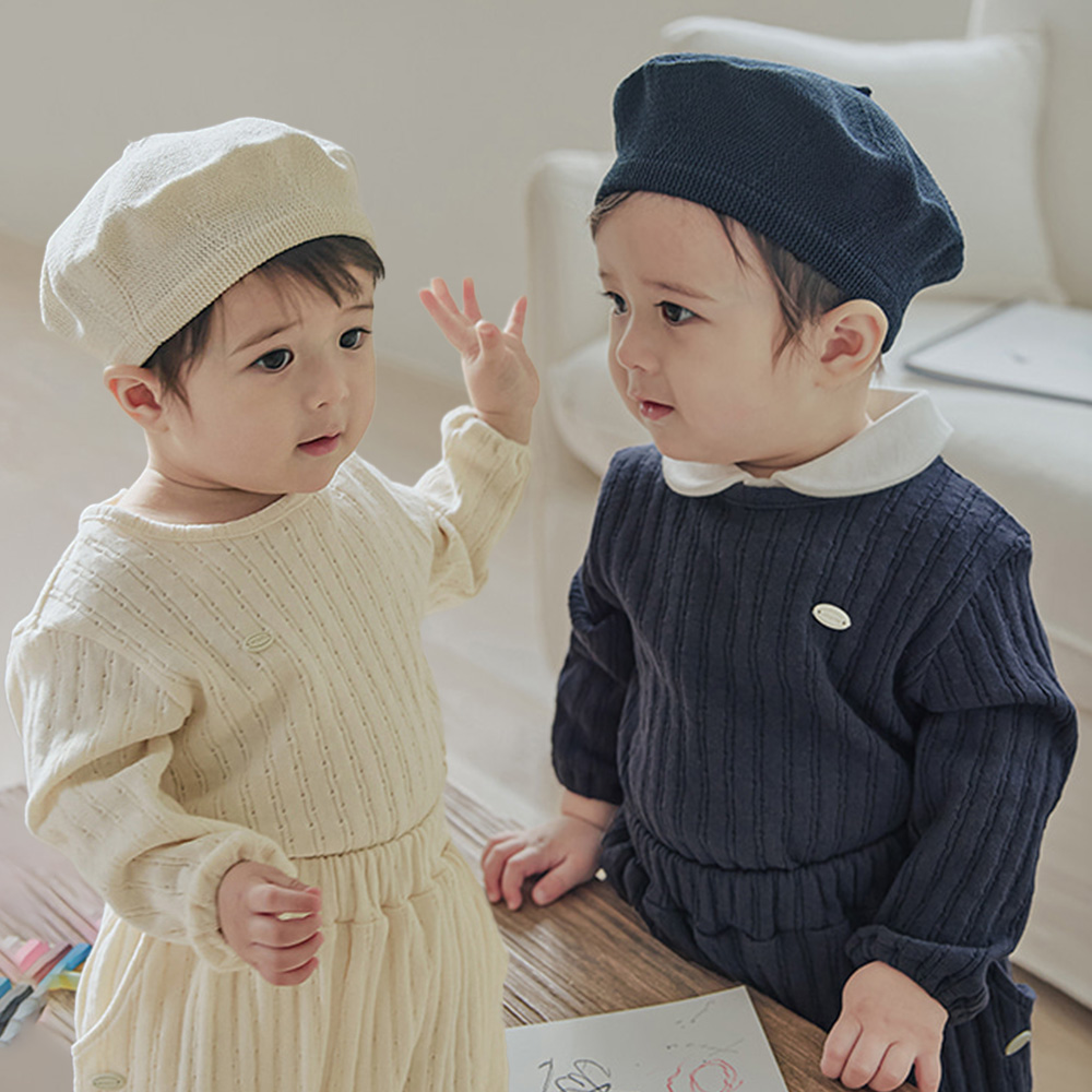 아기 티셔츠 브리 유아 봄 긴팔 크림 기본 데일리 촬영룩 두돌 세살 - 상품 이미지