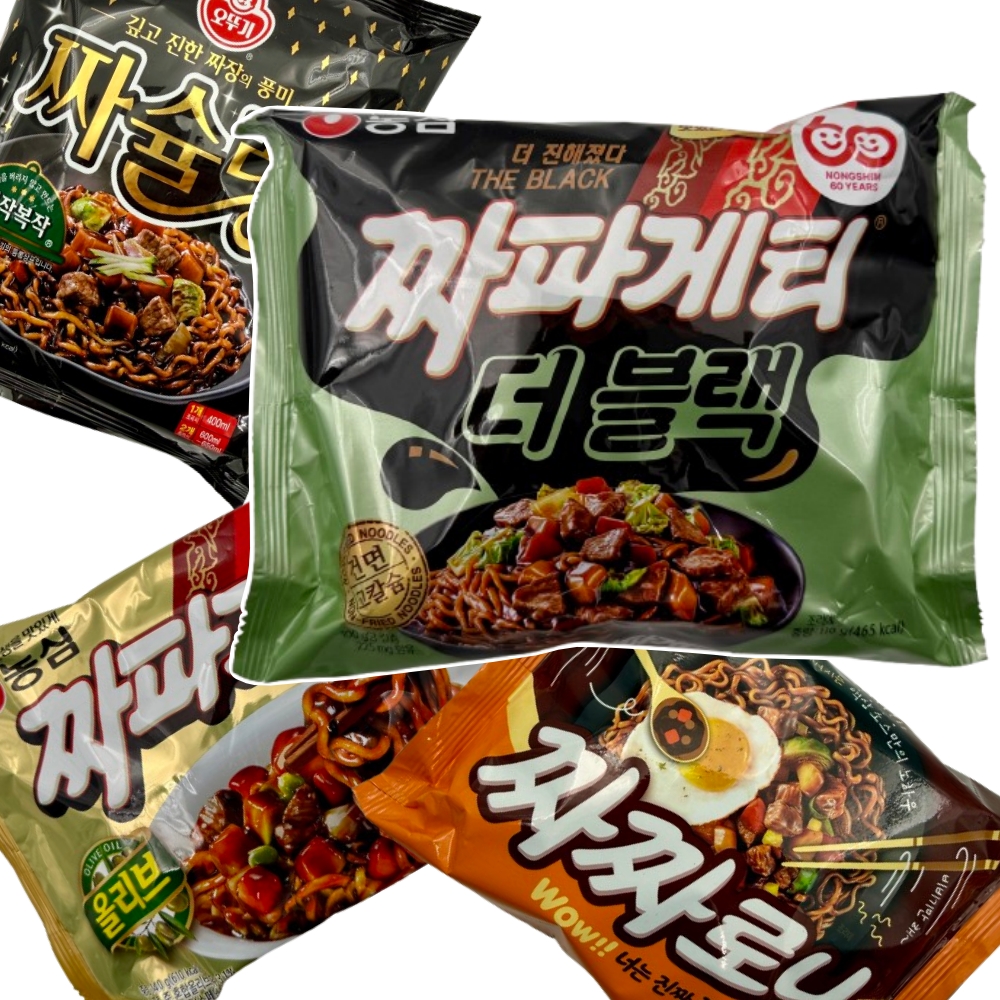 짜파게티 더블랙 짜슐랭 짜짜로니 각1개 4개입 짜장라면