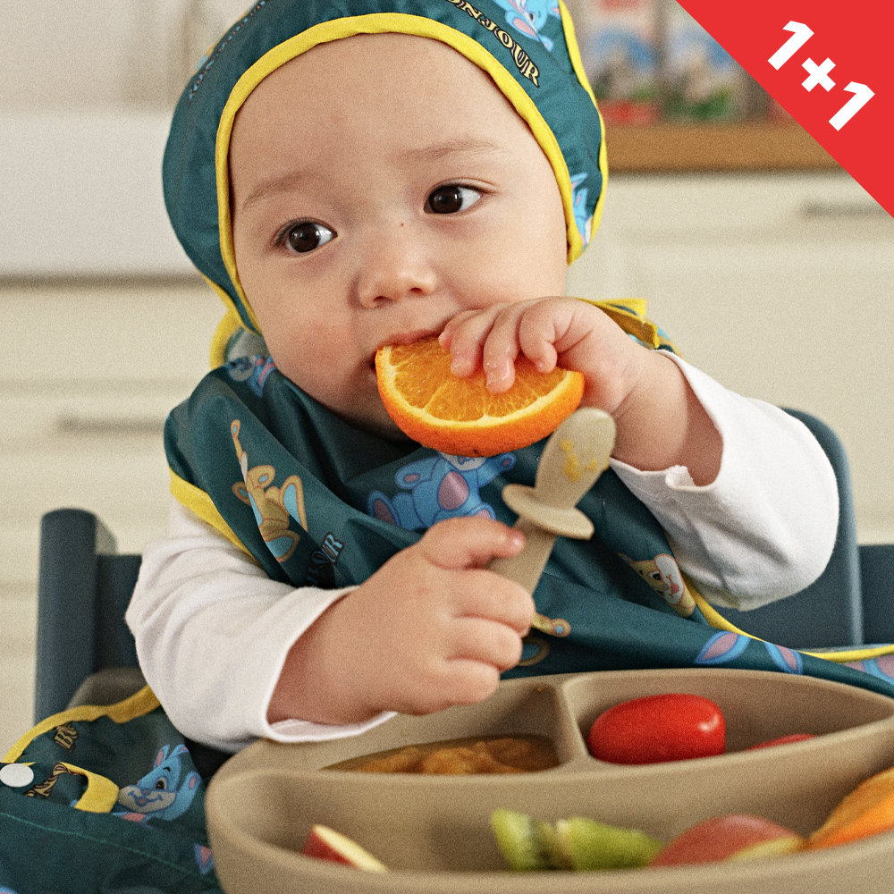 1개+1개 오우아스튜디오 자기주도 턱받이 아기 이유식 앞치마 방수 나시