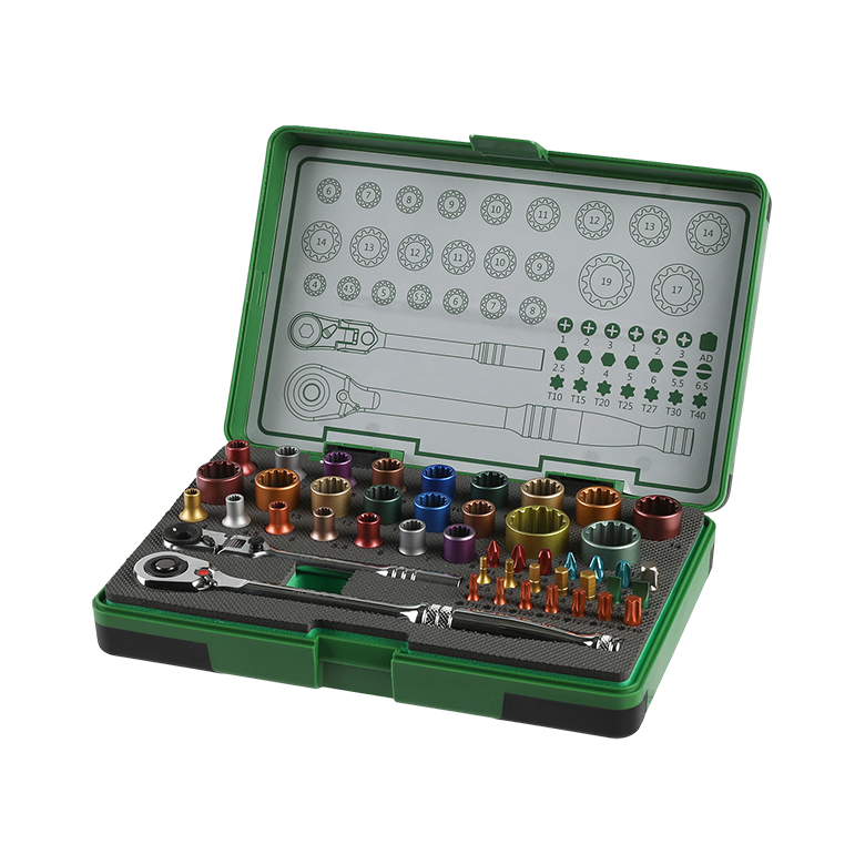 썬키 컬러 소켓렌치 세트 9.5mm, 6.35mm SSR-47CS - 상품 이미지
