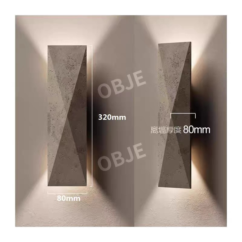 벽등 홈카페 LED 천연 트래버틴 젠스타일 벽조명 인테리어 무드등 벽등 - 상세 이미지 5