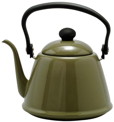 노다호로 드립 케틀 2L 법랑 가스IH대응 가는입구 일본제 올리브