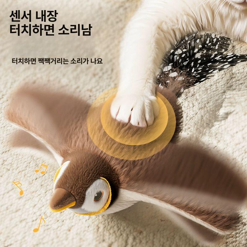 고양이 장난감 날으는 정품 소리 특허 나는 새 특허 진동 린넨버드 - 상세 이미지 2
