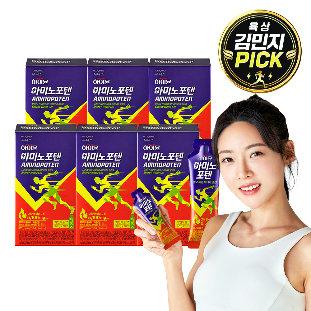 하이뮨 아미노포텐 40g 에너지젤 일상 활력 등산 러닝 파인애플, 10포, 6개 제품 이미지