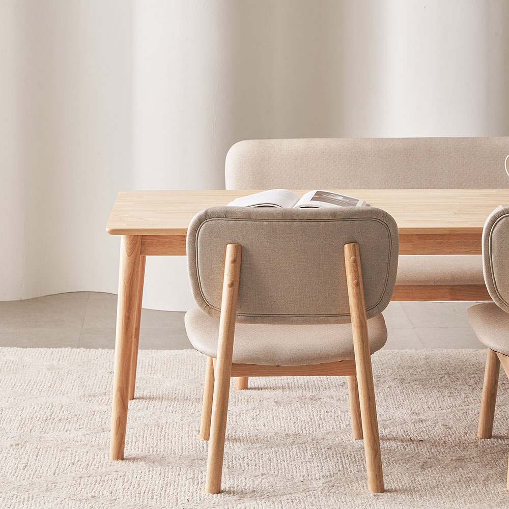 장인가구 칸토르모노 세라믹 원목 낮은 식탁 테이블 세트 4인 1400 SE0등급