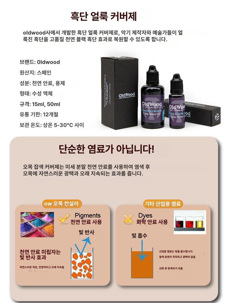 악기 지판 흑색 복원 착색제 기타 바이올린 관리용 흑단 컬러 리페어 공예 보수 - 상세 이미지 3
