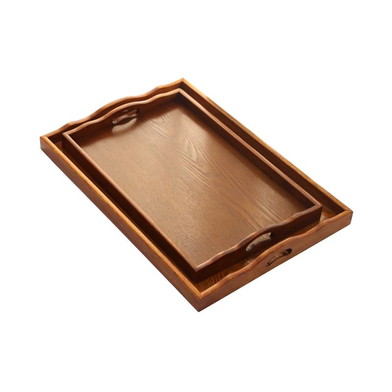 대형 우드 트레이 서빙 업소용 식당 쟁반 베이커리 특대 티 컬러 철제 코너 평평한 50 50x5cm - 상세 이미지 5