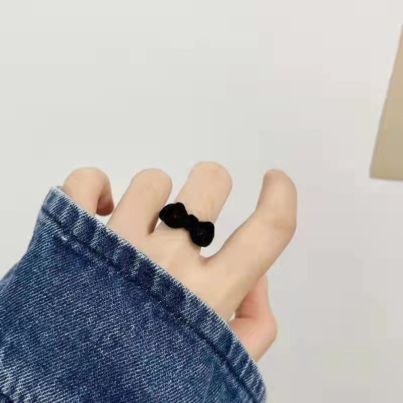 3종 벨벳 리본 반지 커플반지 우정반지 오픈 링 반지 우정링 커플링 애끼반지 특이한 반지 - 상세 이미지 3