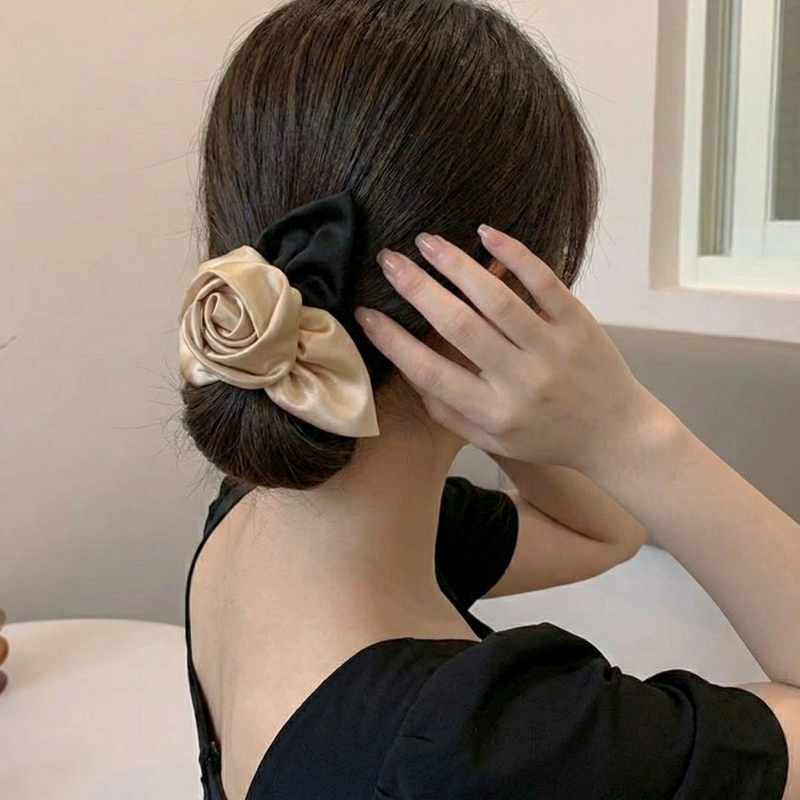 새틴 로즈 리프 헤어핀 N920 - 상세 이미지 3