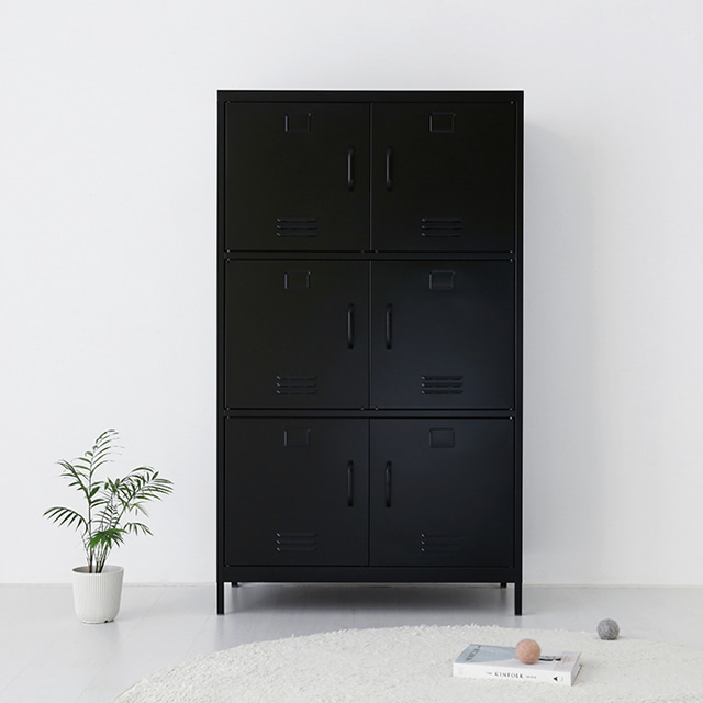 MKB 캐비넷 6문 수납장 9131600 913x460x1600mm, 3단, 레드 7017.3024 - 상세 이미지 4