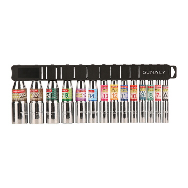 썬키 롱비트소켓 세트 14pcs 6~24mm SKB-14S - 상품 이미지