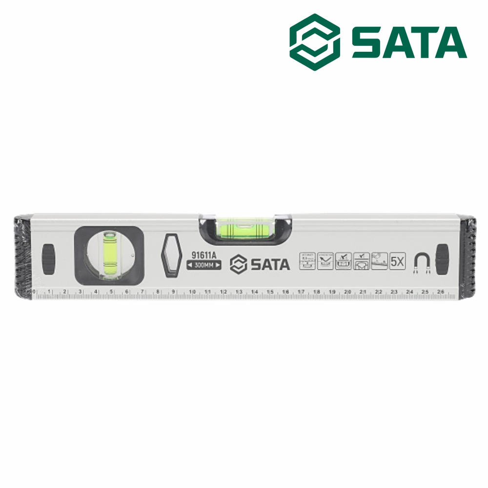 사타 SATA 자석 수평자 300mm 91611A 타일 대리석 시공 수평수직계 - 상품 이미지