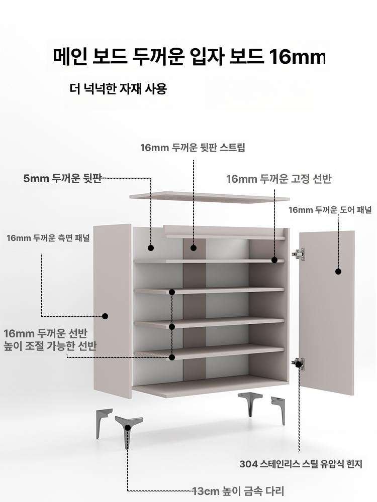 폭좁은 틈새수납장 슬림 주방 15cm 침대 현관 거실 더블 도어 70cm [웜화이트] 셀프 - 상세 이미지 5