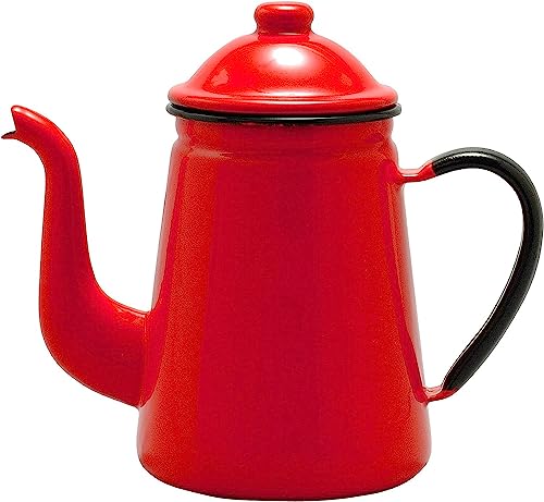 노다호로 TOP마크 법랑 커피 포트 13 레드