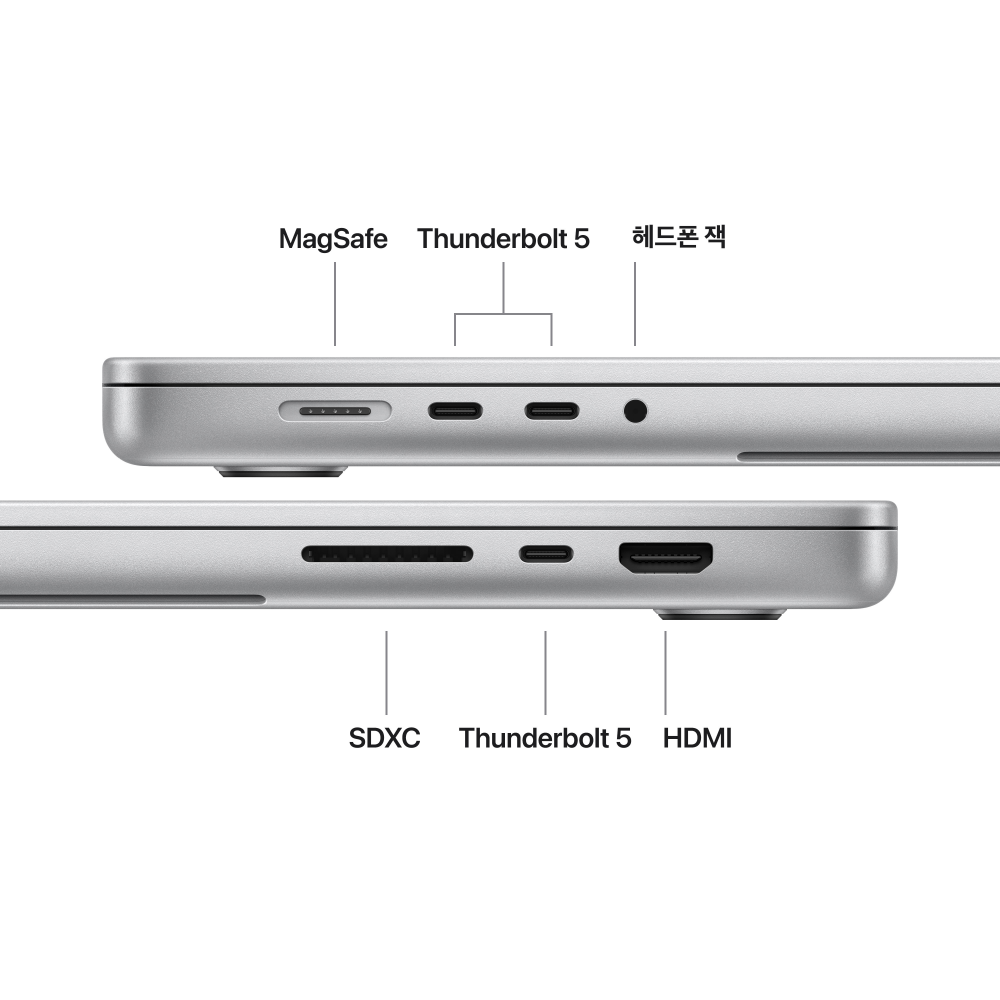 애플 맥북프로 16 M5 Pro CPU 18코어 GPU 20코어 24GB, 1TB, 실버 상품 이미지