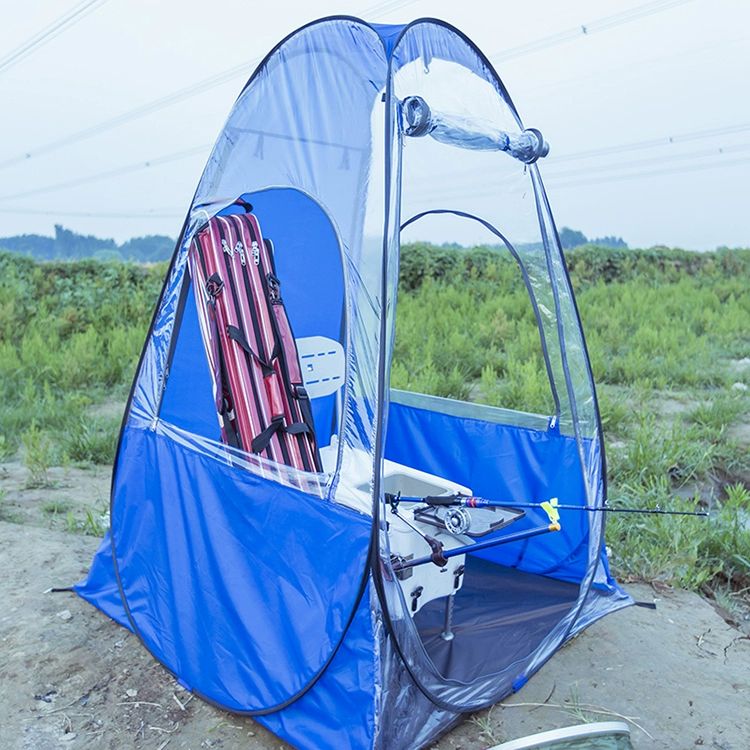 원터치 텐트 1인용 간이 야외 방풍 낚시 투명 쉘터 투명 - 상세 이미지 4