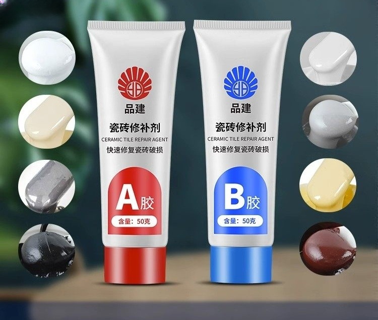 대리석 복원제 타일 화강석 깨진 스크래치 매꾸미 수리 키트 빠른건조 보수용 보수제 도자기 흰색 100g 건조 24시간 - 상품 이미지