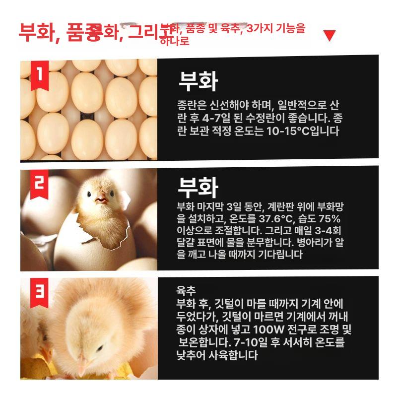 계란 부화기 자동 병아리 136개 인큐베이터 조류 204알 단일 전원 - 상세 이미지 2