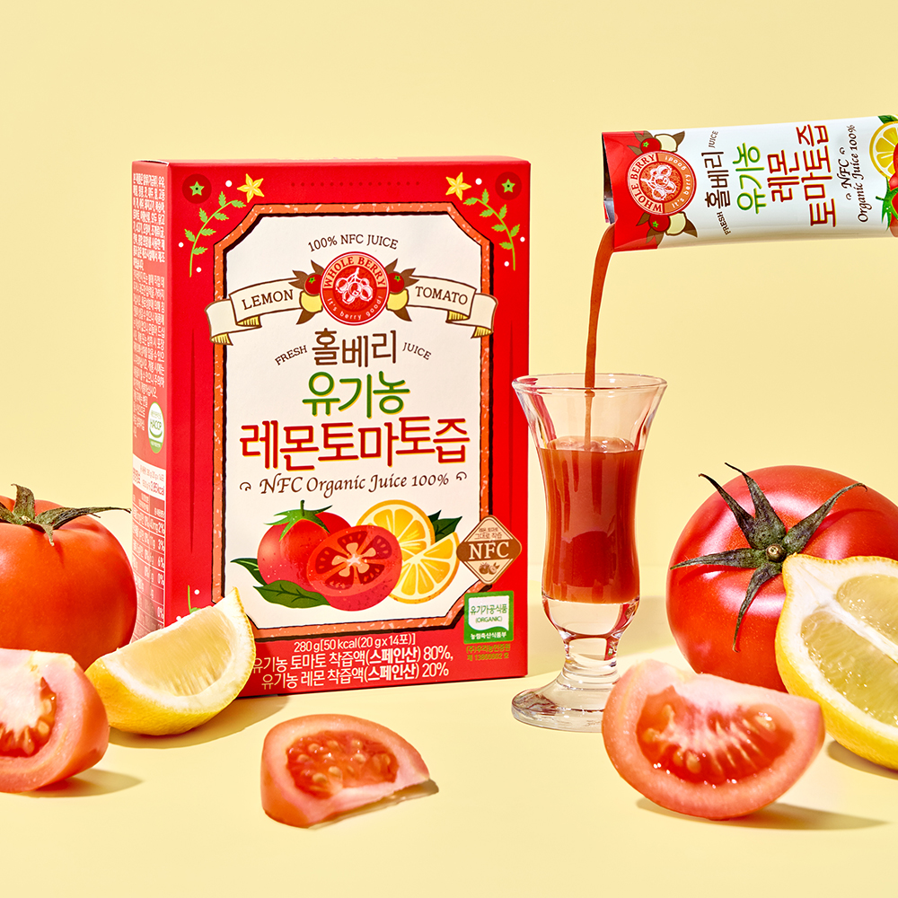 홀베리 유기농 레몬토마토즙 280g 14포, 2개 - 상품 이미지