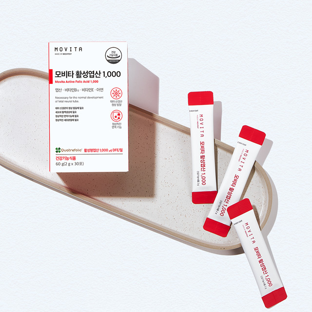 모비타 분말형 활성엽산 1000 쿨 멜팅 임신준비 임산부 영양제 30포, 1개 이미지 2