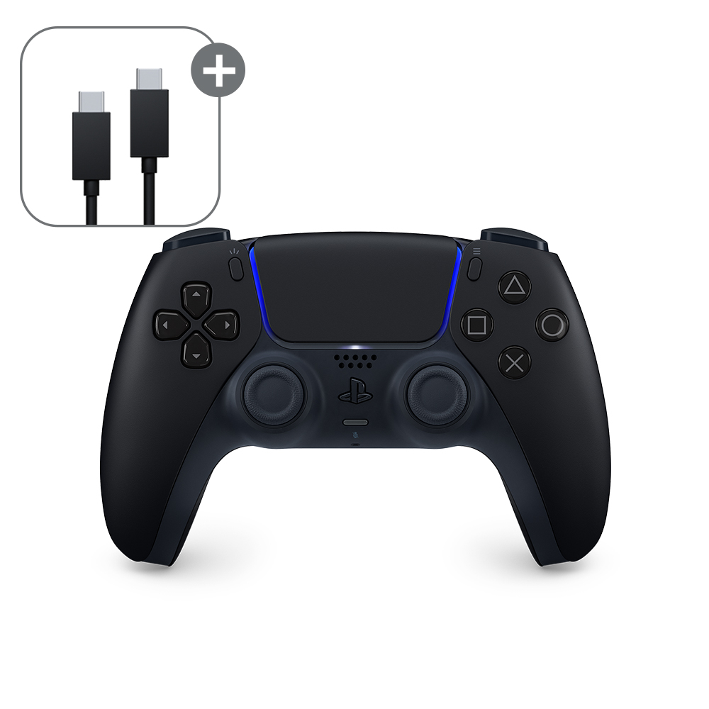 [PS5] 듀얼센스 무선 컨트롤러 미드나이트 블랙 + PC용 USB 케이블 제품 이미지