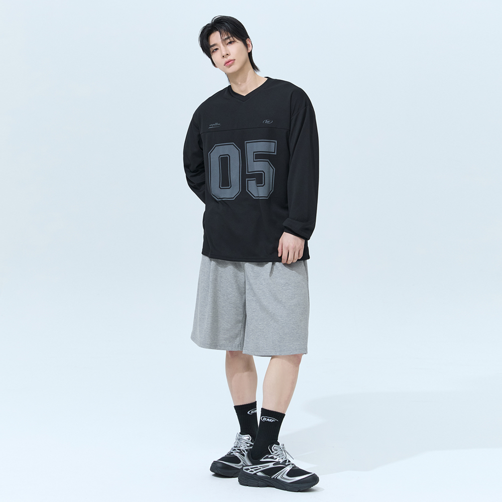 블랙몬스터핏 쿨 매쉬 럭비 오버핏 저지 롱슬리브 메쉬 헬스티셔츠 긴팔 빅사이즈 짐웨어 - 상세 이미지 5