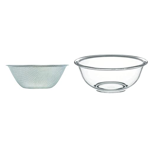 야나기소리 일본제 채반 펀칭 스트레이너 23cm 스테인리스 / iwaki(이와키) 내열유리 볼 원형 외경 25cm 2.5L