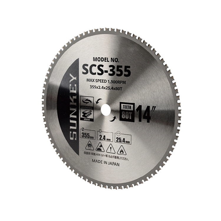 썬키 팁소 원형톱날 금속용  355x25.4x2.4mm  80T SCS-355 - 상품 이미지