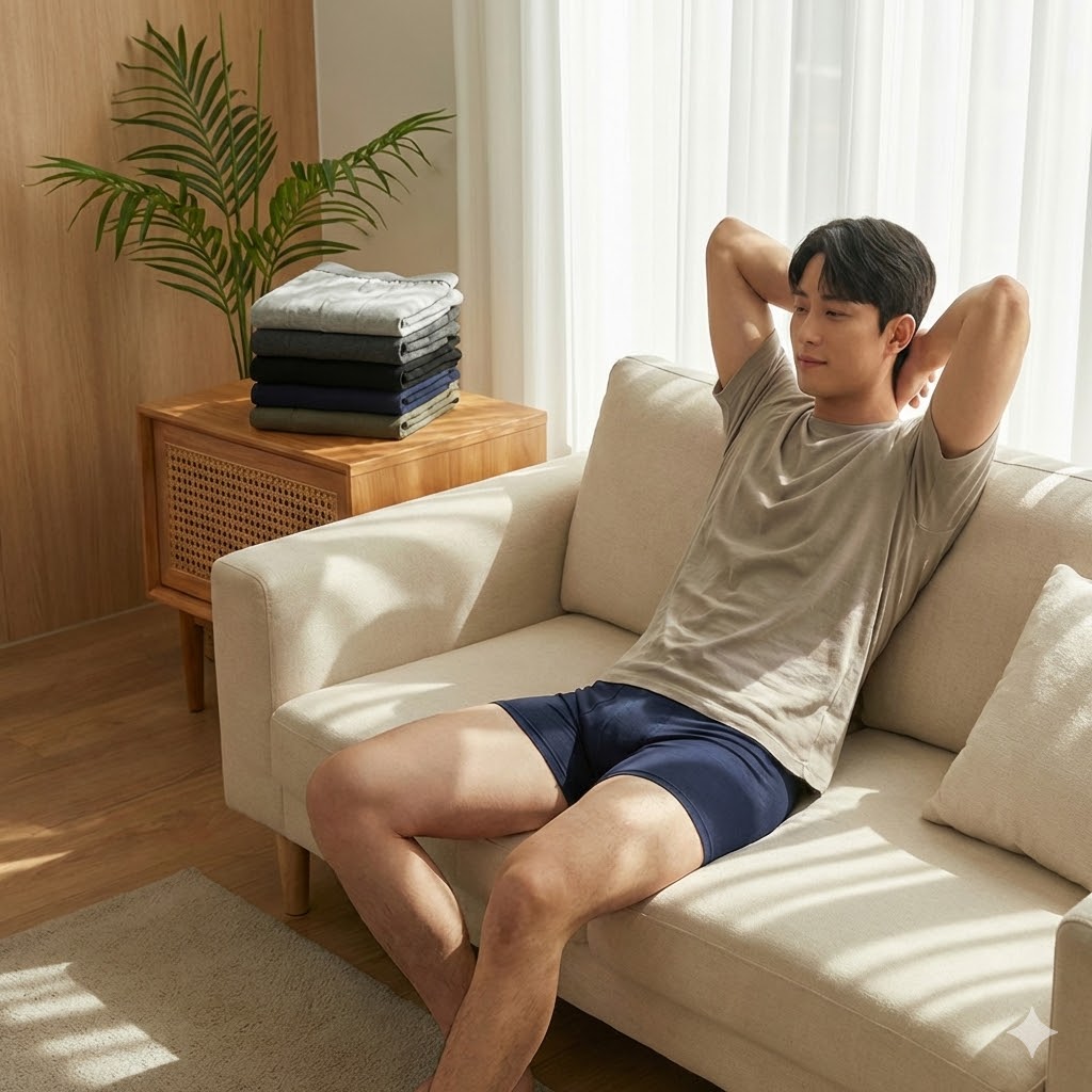 남성 사각 드로즈팬티 면스판 5매세트 카브론 데일리 - 상품 이미지